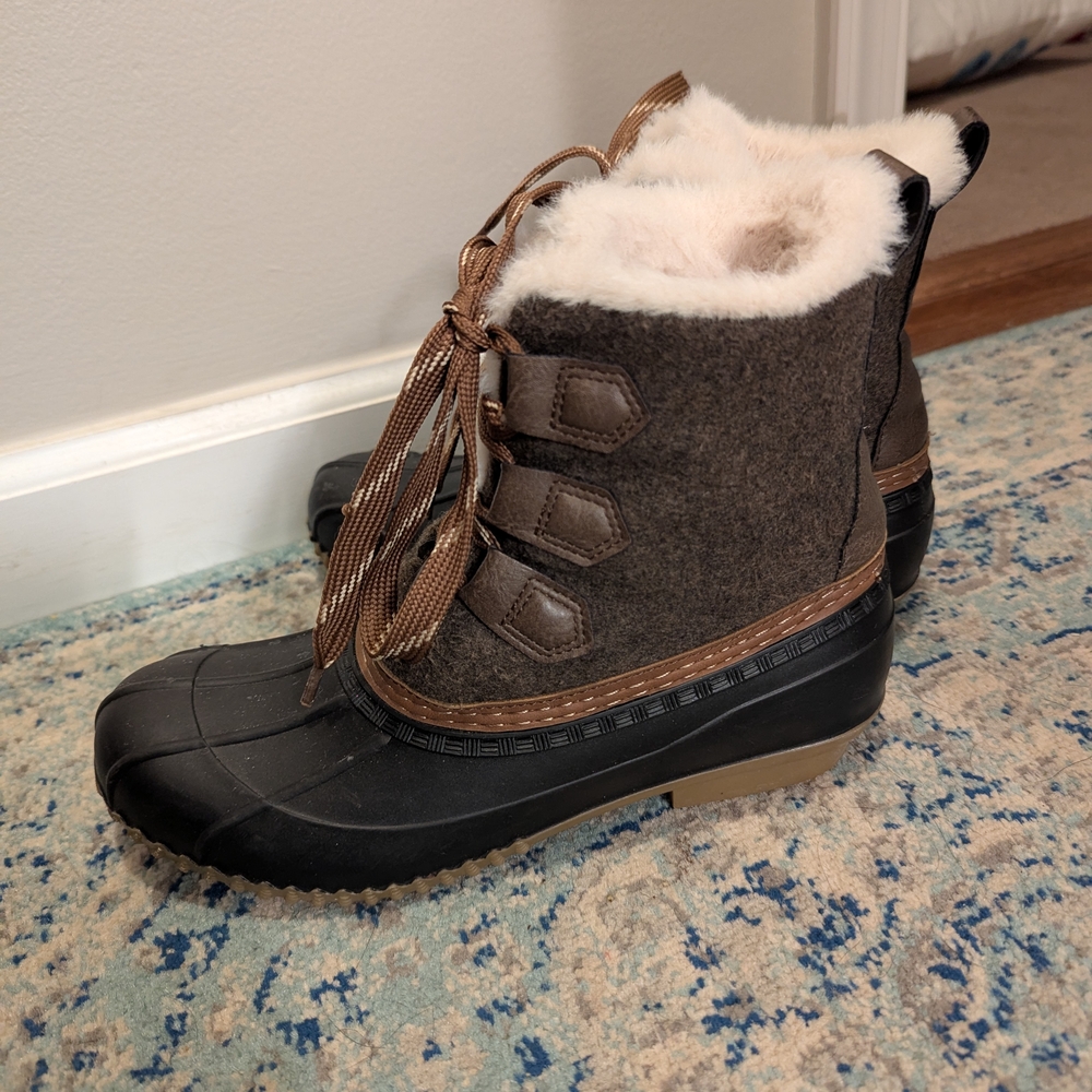 Stylish Brown and Black Winter Boots